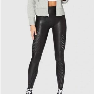 SPANX faux leather moto leggings size: small-petite